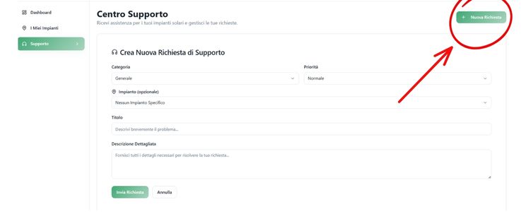 Richiesta supporto