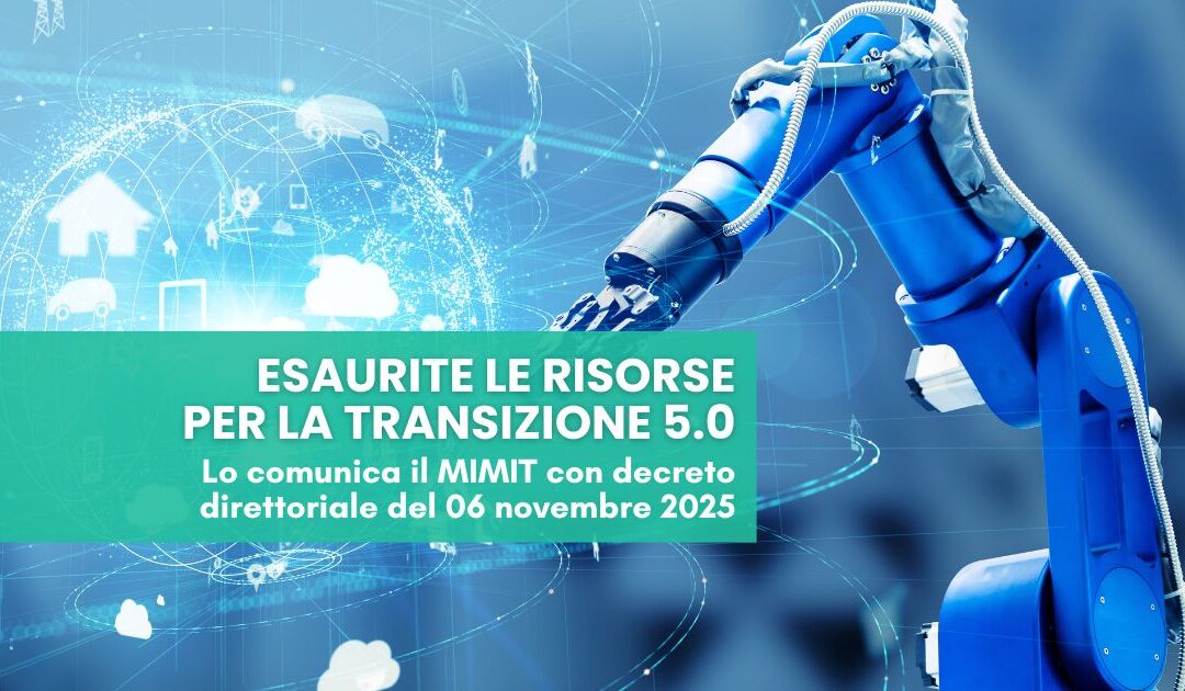 Esaurite le risorse del Piano Transizione 5.0