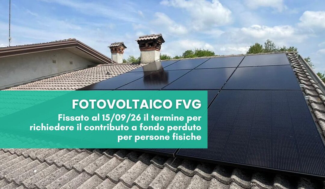 Fotovoltaico FVG - chiusura bando