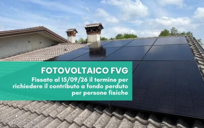Fotovoltaico FVG: il bando per le persone fisiche chiude il 15/09