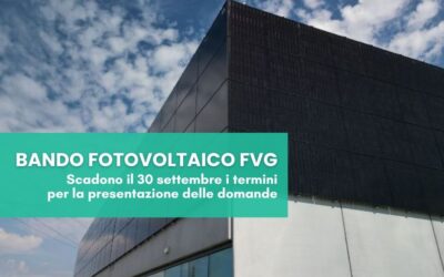 Bando fotovoltaico FVG: il 30 settembre scade il termine per l’invio delle domande